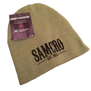 Sons of Anarchy SAMCRO Beanie Toque Casual Fall Winter Bikercore Olive Green
